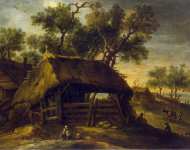 Castillo Antonio del Landscape with Huts - Hermitage